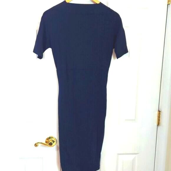 Carven Robe Short Sleeve Marine Dress Sz S NWT - Picture 3 of 8